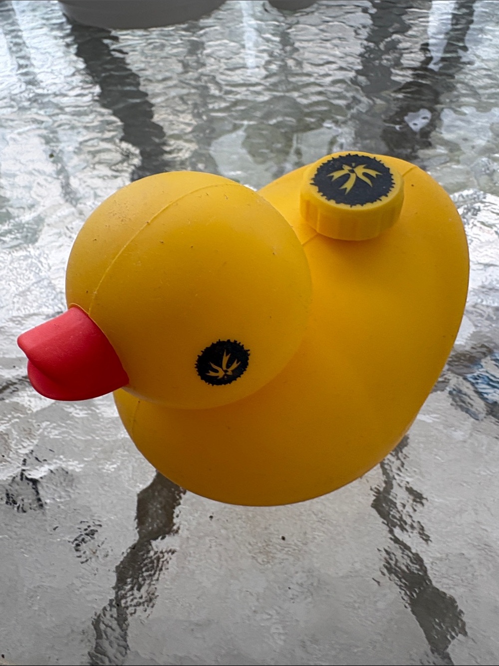 Yellow Rubber Duck Bath Toy with Red Beak